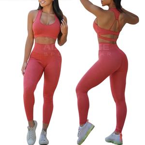 Haute qualité femmes Gym soutien-gorge Fitness Yoga ensembles taille moyenne Leggings vêtements d'entraînement costume solide vêtements de sport grande taille tenue de sport - Product Image 1