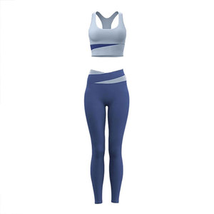 Conjunto de Yoga para Mujer al por Mayor, Diseño Moderno, Sostenible, Elástico en Cuatro Direcciones, Color Sólido - Product Image 1