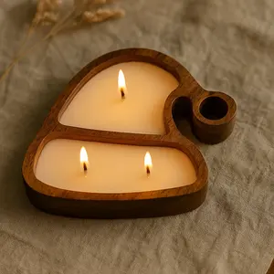 Contenedor de cera para velas con forma de gorro de cumpleaños, 14 cm de altura y 12.5 cm de longitud, pequeño tazón decorativo tallado para guardar objetos. - Product Image 2