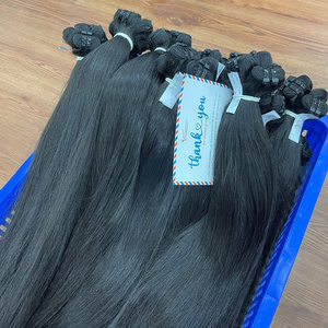 Extensions de Cheveux Naturels Vietnamiens Thanh An 2026 de Qualité Supérieure, Lisses Noirs, Double Trame Cousue à la Machine, Cuticules Alignées - Product Image 1