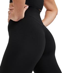Leggings tricotés mi-taille pour femmes, personnalisables avec logo, sans couture, respirants, pour le fitness, la gym et le yoga, collection été – Qualité supérieure, prix de gros - Product Image 6