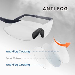 SA1302 Frameless Adjustable Temple Length Safety Glasses Goggles PC Lenses UV400 Protection Anti-Fog <b>Scratch</b> Resistance ANSI - Product Image 5