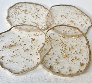 Posavasos Redondos de Piedra Hechos a Mano, Ecológicos y Modernos, Moldes para Resina Epoxi con Diseño Floral - Product Image 3