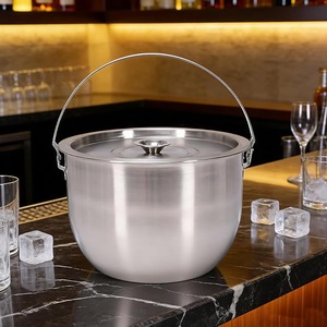 Cubo de Hielo de Acero Inoxidable Estilo Americano con Asa, Tapa y Pinzas, Enfriador de Hielo de Doble Pared Aislado para Restaurante, Bar, Fiesta, Moontstar - Product Image 5
