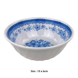 Bol mélangeur en mélamine bleu et blanc à motif paysager, rond, résistant au lave-vaisselle, durable, portable, vaisselle de cuisine - Product Image 2