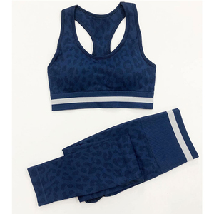 Ensembles de yoga pour femmes, polyester et coton, haute qualité, extensibles, décontractés, grande taille, 2 pièces - Product Image 2