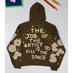 Sudadera con capucha y cremallera para hombre, diseño personalizado, bordado, estampado en relieve, transpirable, holgada, talla grande, para invierno - Product Image 4