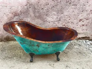 Stylish Rustic Copper Bathtub with Elegant Claw Feet Durable Metal Construction for Hotels Resorts and Residential Bathrooms - Product Image 2
