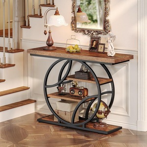 Mesa Consola Moderna de Acero con Base Artística de Estilo Antiguo para Dormitorio, Comedor, Sala de Estar, Entrada, Pasillo, Decoración Contemporánea para el Hogar - Product Image 1