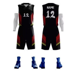 Uniforme de Baloncesto Personalizado en Negro, Rojo, Cian y Verde, Jersey 2026, Kit de Equipo con Sublimación Completa 2025, Conjunto de Ropa Deportiva Profesional - Product Image 1