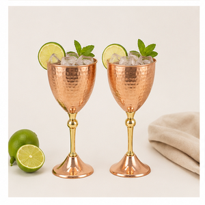 Handcrafted Pure <b>Copper</b> Wine Goblet With Brass Stand Hammered Finish Metal Wine Glass Antique <b>Copper</b> Drinking <b>Cup</b> For Barware - Product Image 2