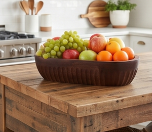 Cuenco ovalado de madera hecho a mano, diseño minimalista para servir comida, regalo, decoración moderna para mesa de comedor y sala de estar - Product Image 3