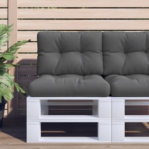 Lot de 2 coussins d'extérieur 100 % polyester anthracite, coussin de palette pour usage extérieur - Product Image 1