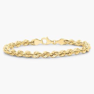 Pulsera de cadena de cuerda de 8 pulgadas en oro amarillo - Product Image 1