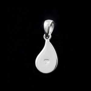 925 Sterling Silver Milk Drop 17x11mm Blank Bezel Pendant Setting DIY Breastmilk Keepsake Resin Ashes <b>Memorial</b> Locket Charm - Product Image 6