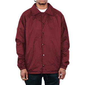 Men's Red Windproof Casual Shirt Jacket With Turn-down Collar And Button Closure Autumn Wear - Product Image 4