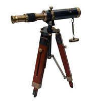 Télescope en laiton noir finition antique avec support en bois de style antique, télescopes artisanaux à vendre par les exportateurs