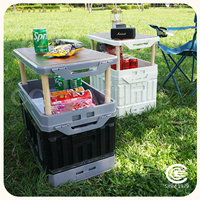 Boîte de rangement pliable en plastique pour accessoires de camping vente en gros