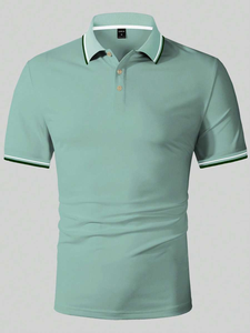 T-shirt décontracté à manches courtes pour homme, T-shirt vert d'été, formel, pour cérémonie - Product Image 2