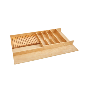 Organizador de Cajones para Cocina con Divisores de Madera sin Acabado, Accesorio de Almacenamiento Moderno - Product Image 1