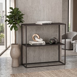 Étagère de rangement minimaliste en métal à double niveau pour salon, type sur pied durable - Product Image 1
