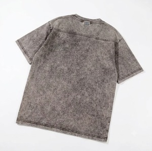 Nouvelle Arrivée T-shirt Homme Décontracté Confortable Été Nouvelle Tendance Oversize Uni Délavé à l'Acide Tricoté Manches Courtes 100% Coton Doux pour la Peau - Product Image 4