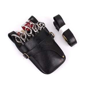 Pochette professionnelle pour ciseaux de coiffure, sacoche inclinée pour outils de barbier en cuir souple avec sangle de ceinture, fabricant sur mesure - Product Image 1