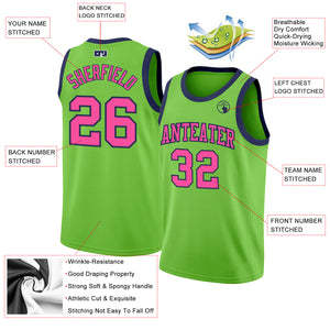 Maillot de basket réversible personnalisé TriPro Sports, vert fluo rose, sublimation, nom et numéro de l'équipe, pour hommes, polyester/coton - Product Image 2