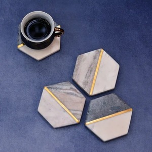 Premium Luxury Marble <b>Coaster</b> Set Natural Stone <b>Drink</b> <b>Coasters</b> With Smooth Gloss Finish Durable Heat Resistant Surface Ideal - Product Image 4
