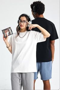 T-shirt en coton pour homme, coupe classique, manches courtes, col rond, couleur unie, jersey décontracté, design uni, blanc, jaune, noir - Product Image 4