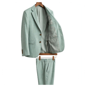 Traje de Negocios para Hombre AMKOOR ENTERPRISES, Verde Claro, 100% Poliéster, Estilo Británico, Cuello de Solapa, Antiarrugas - Product Image 5