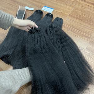 Long <b>hair</b> <b>Kinky</b> Straight Natural Black Color Machine Weft <b>Hair</b> Vietnamese <b>Hair</b> <b>Extension</b> - Product Image 3