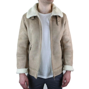 Blouson Bomber en Peau de Mouton Véritable REAC READY INDUSTRY pour Homme – Qualité Premium, Style Décontracté, Logo Avant en Cuir, Imperméable, Hiver - Product Image 3