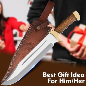 Couteau Bowie de camping OEM fait main de haute qualité, lame en acier inoxydable, manche en bois, pour la chasse et la survie en extérieur, garantie 3 ans - Product Image 2
