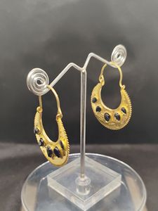 Hot Sale Handmade High Quality black onyx Gemstone Earring Brass Plated Pendant Earring - Product Image 6