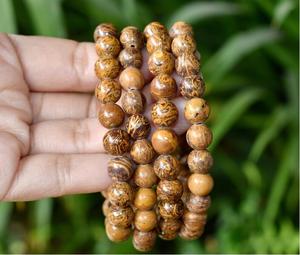 Chakralume Natural Mariam Jasper Calligraphy <b>Beaded</b> <b>Bracelet</b> for Healing Reiki Energy Gift Jewelry Unisex 8mm Made in Rajasthan - Product Image 5