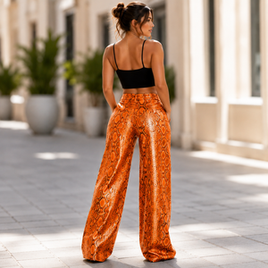 Pantalon en cuir imprimé serpent pour femme, style python exotique, pantalon moulant sexy imprimé serpent pour femme, pantalon de motard en cuir imprimé serpent, vente chaude - Product Image 5
