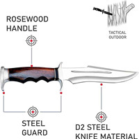 Nouveauté : Couteaux Bowie Drop Point en Acier Damas de Haute Qualité, Personnalisables pour le Camping et la Chasse (OEM)