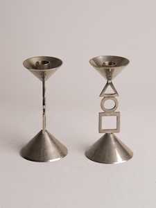 Élégant porte-bougie en métal argenté, support géométrique pour bougies coniques, pour mariage, table à manger, chambre à coucher, décoration de la maison - Product Image 6