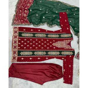 Magnifique vêtements indiens et pakistanais pour la fête Top Plazzo Dupatta Ensemble - Product Image 5