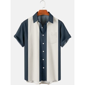 เสื้อเชิ้ตแขนสั้นลายสก็อตผู้ชาย คอปกพับ สีตัดต่อ ผ้าป๊อปลิน 100% ผ้าฝ้าย ระบายอากาศได้ดี สไตล์ฤดูร้อนและฤดูใบไม้ร่วง - Product Image 5