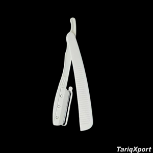 มีดโกนพับได้แบบวินเทจ พลาสติก พร้อมโลโก้สีตามสั่ง คุณภาพสูง ใบมีดเดี่ยวสแตนเลส ด้ามไม้ สำหรับโกนหน้าและโกนตัว - Product Image 3