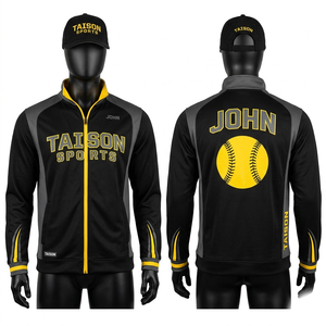 Veste d'entraînement de softball en tissu polyester interlock 240 GSM, respirante, séchage rapide, bleu royal, broderie par sublimation - Product Image 5