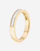 Anillo Apilable de Diamantes Cultivados en Laboratorio con Corte Baguette de 3.5mm, Oro Sólido de 14k/18k, 0.39ct, Claridad VS, Anillo de Boda Delicado y Minimalista