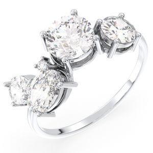 แหวนเพชรโมอิสซาไนต์ทรงคลาสสิค REYES ดีไซน์สวยหรู ทำจากเงินแท้ 925 ชุบทองคำขาว 14K 18K 22K สำหรับผู้หญิง เครื่องประดับคุณภาพสูง - Product Image 2