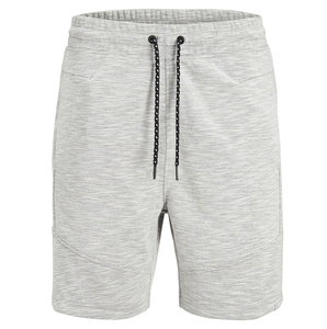 Shorts de sport pour hommes, gris chiné, mélange de coton, avec cordon de serrage, respirants, décontractés, pour la gym, logo personnalisé - Product Image 3