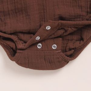 Mameluco de burbujas de muselina orgánica de calidad superior Paquete de 2 Cocoa Whisper y Latte Colors Ropa de bebé - Product Image 3