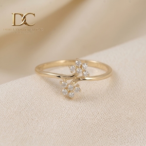Nouvelle bague artisanale en or massif 14 carats avec diamant de laboratoire taille brillant certifié IGI, bijoux pour femmes pour mariage et fêtes - Product Image 3
