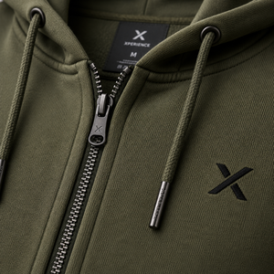 Sweat à capuche zippé 100 % coton personnalisé pour homme X Sports City, ajustable avec œillets métalliques, poche kangourou, design épaules tombantes, doux - Product Image 5
