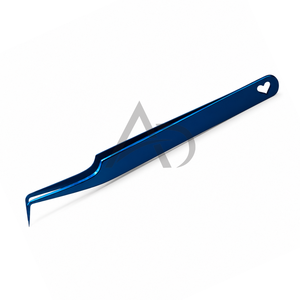Pince à épiler pour extensions de cils à 90 degrés avec découpe en forme de cœur, en acier inoxydable, logo personnalisé, instrument de beauté OEM - Product Image 3